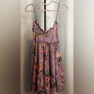 Short flower purple dress